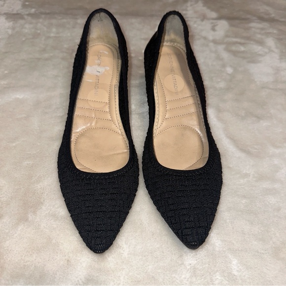 Adrienne Vittadini Black Pointed Toe Fabric Faro Ballet Pump Size 8 - Picture 4 of 12